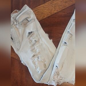 American Eagle Outfitters Light Wash Distressed Boyfriend Jeans
